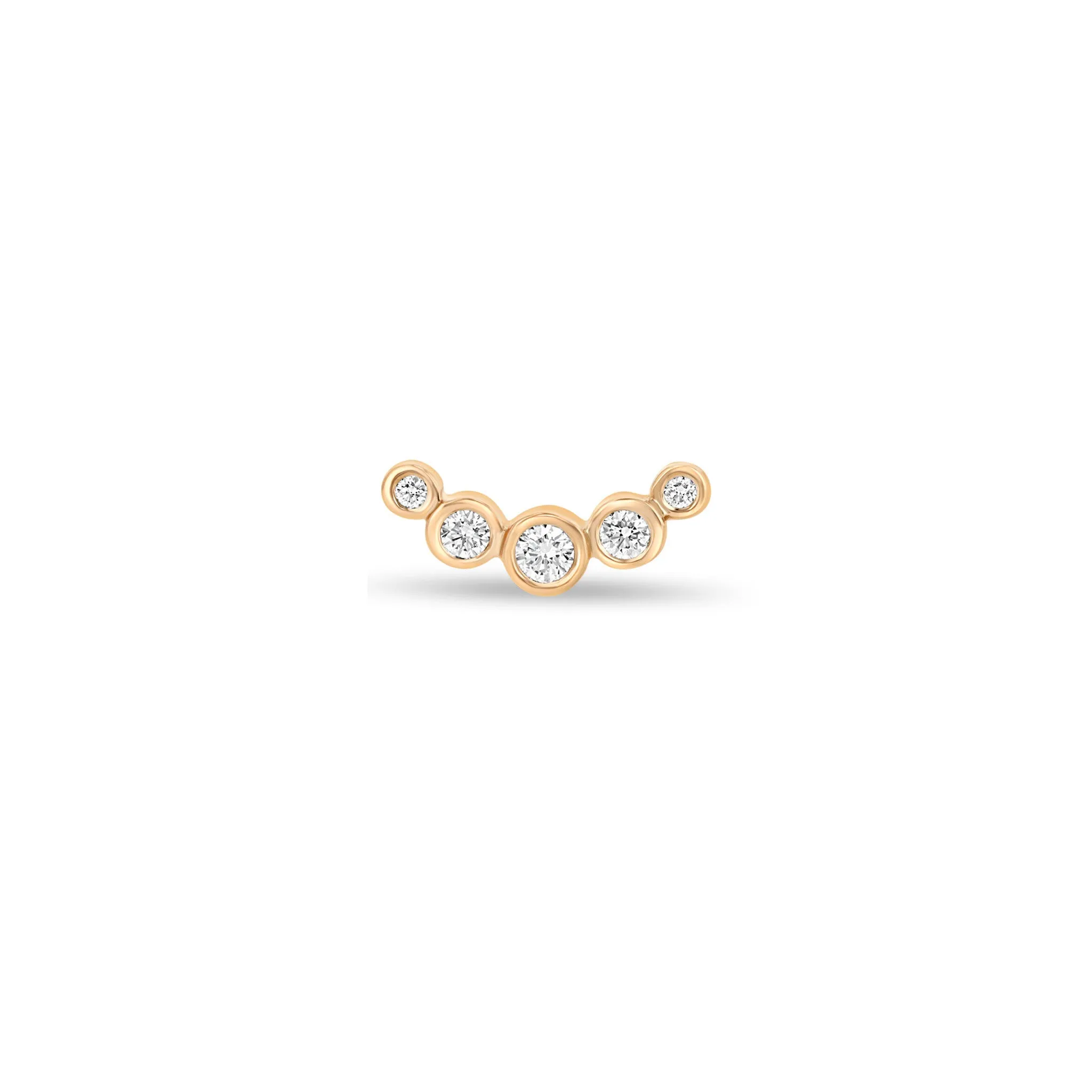 14k 5 Graduated Diamond Bezel Curve Studs