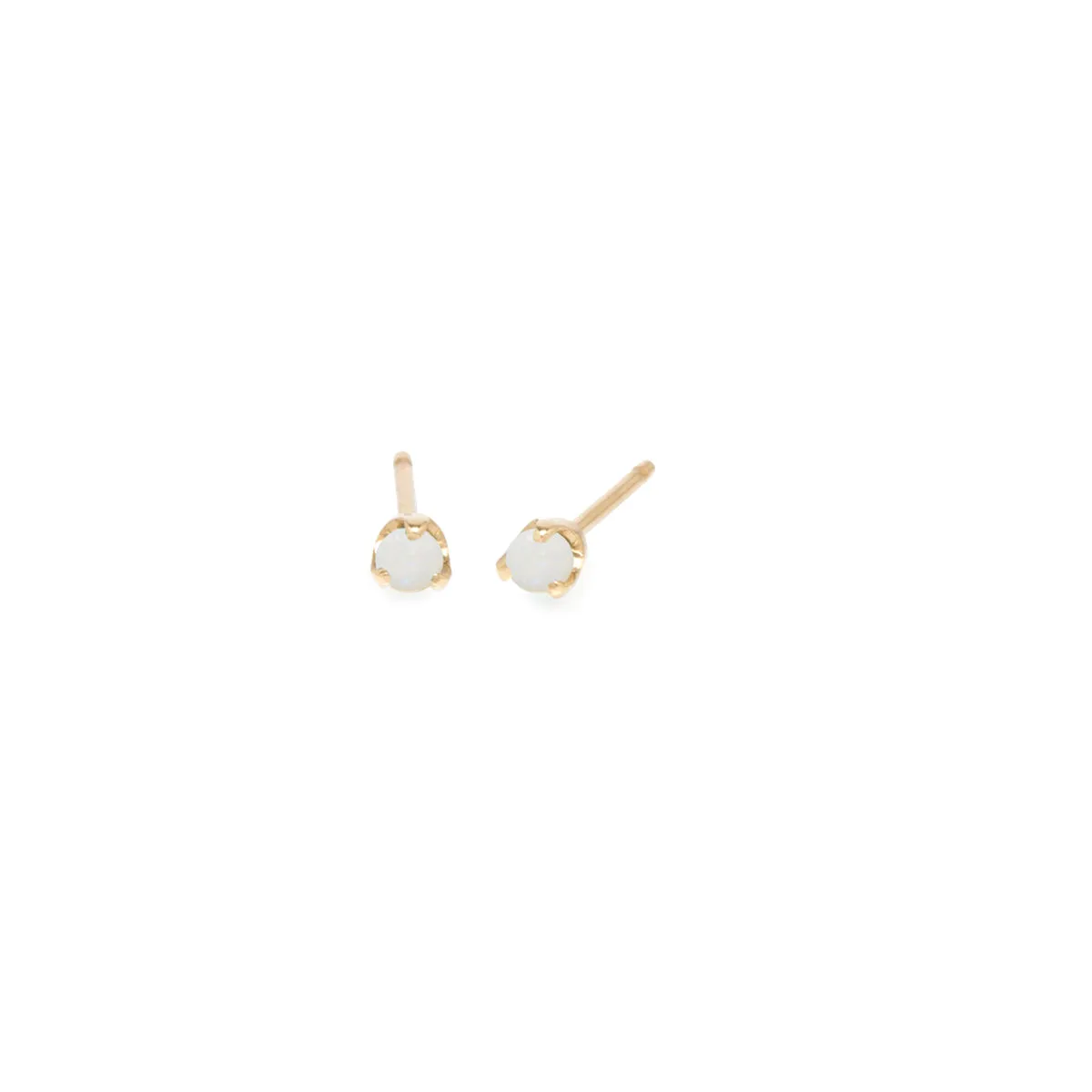 14k Opal Prong Studs | October Birthstone