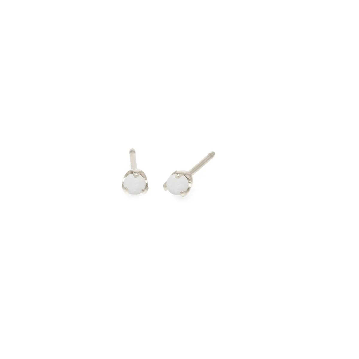 14k Opal Prong Studs | October Birthstone