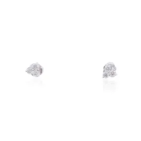 14K WHITE GOLD DIAMOND CLUSTER STUD EARRINGS 0.39CTW