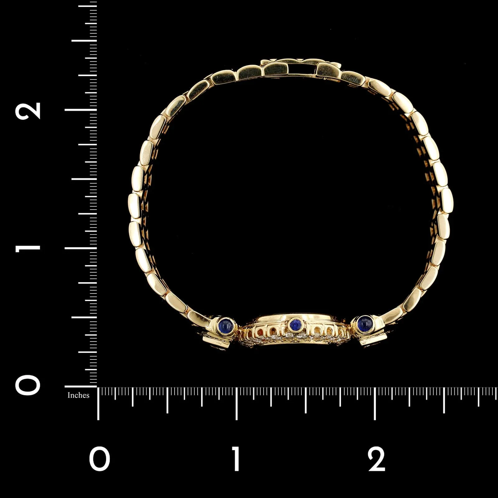 14K Yellow Gold Estate Onyx and Diamond Bracelet