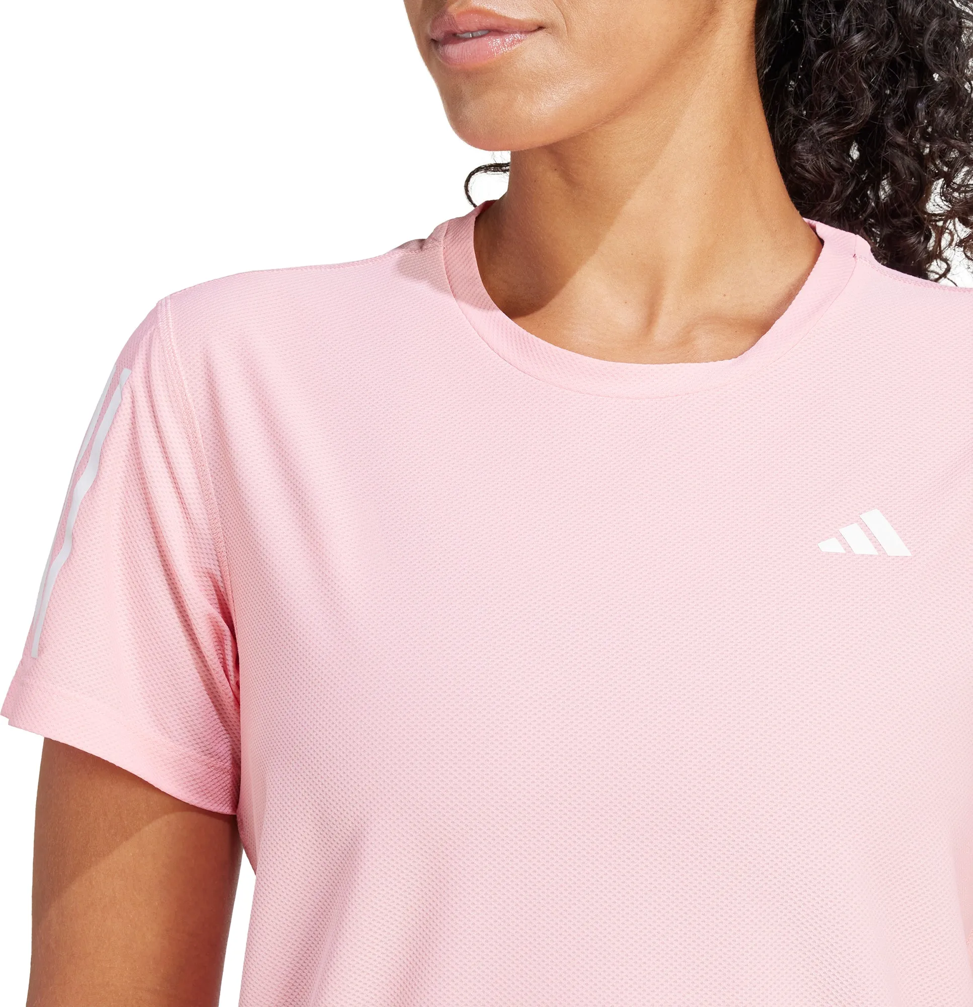 adidas Own The Run Short Sleeve Womens Running Top - Pink