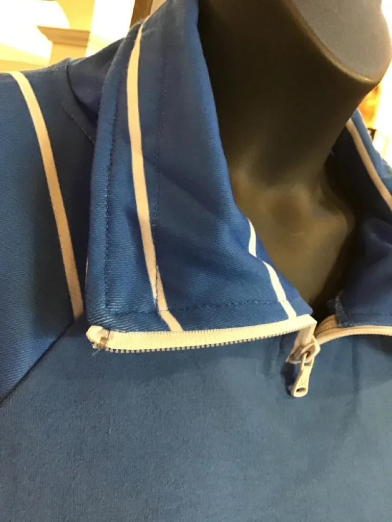 Blue Striped Quarter Zip Sweatshirt - Small to 3X