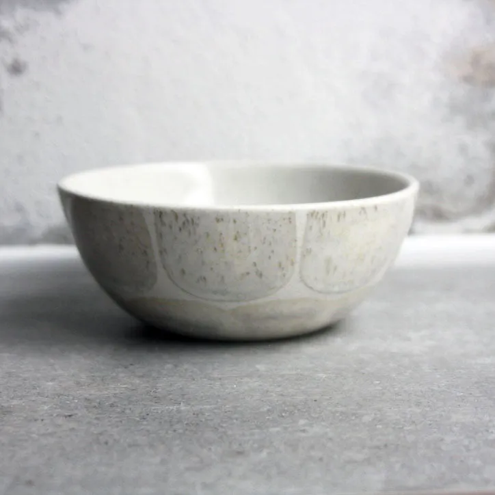 Breakfast bowl, Light Stone Grey w/ brush strokes