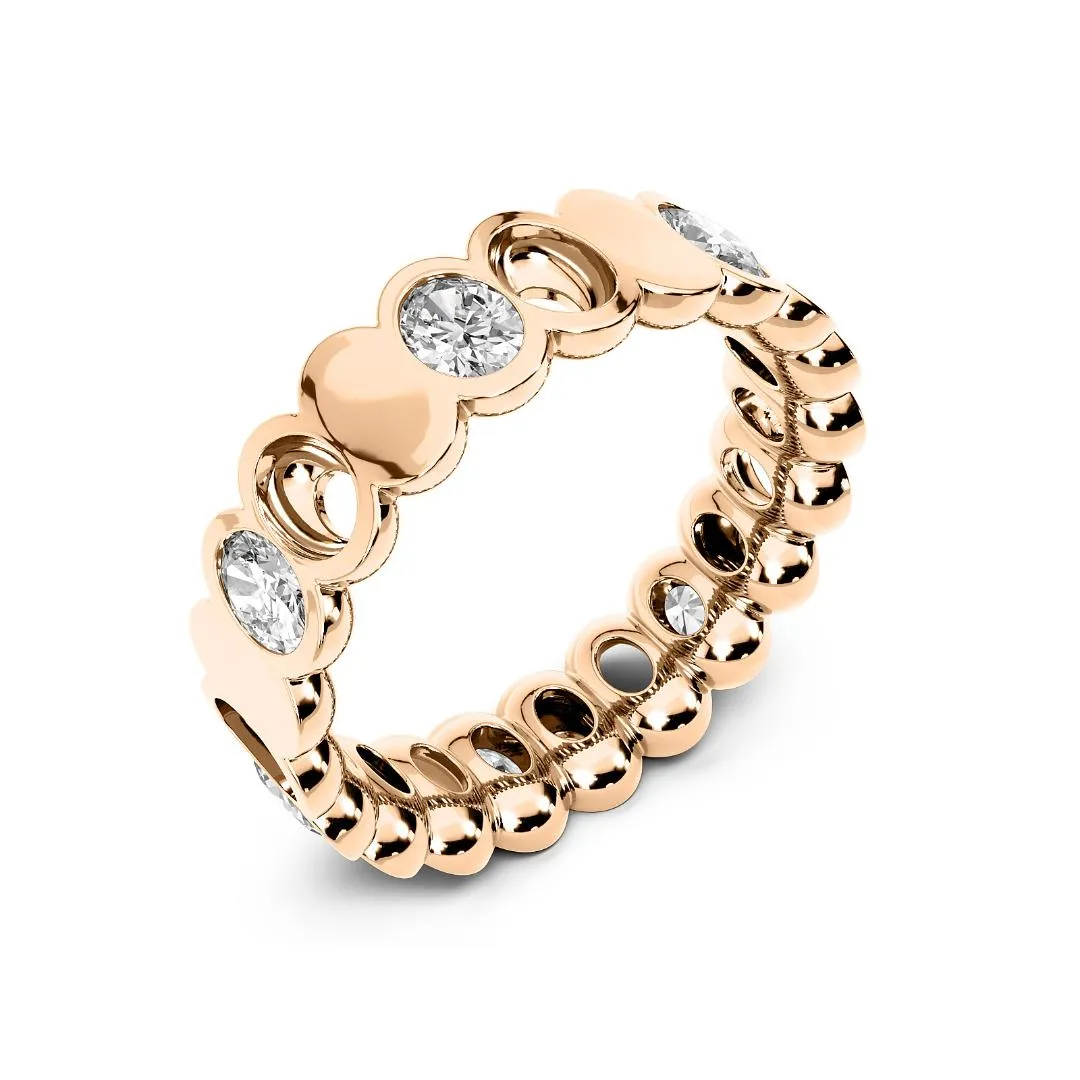 Chorost & Co. Private Collection 14K Rose Gold 1.00ct Diamond Ovals Eternity Band