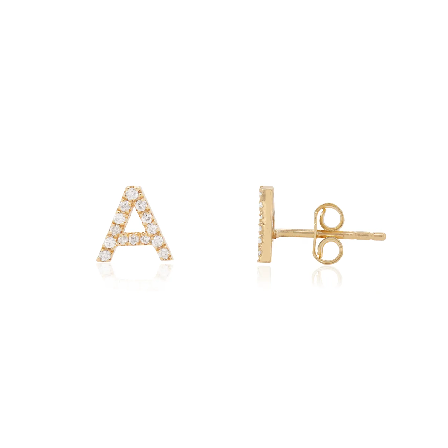 Diamond Initial Stud Earrings