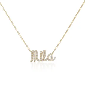 Diamond Script Name Necklace