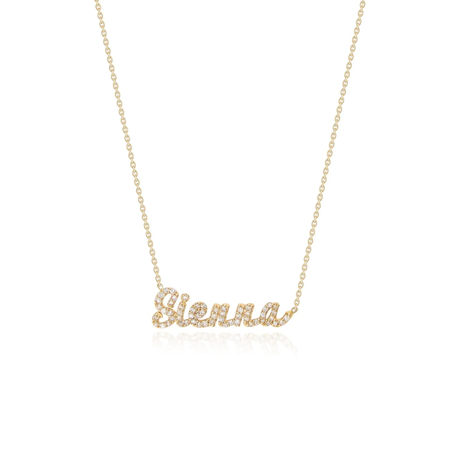 Diamond Script Name Necklace