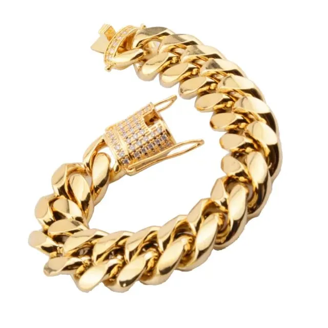 Dubai Gold plated Chennai lock Bracelet chain by IDH Jewellery -IDH001GB