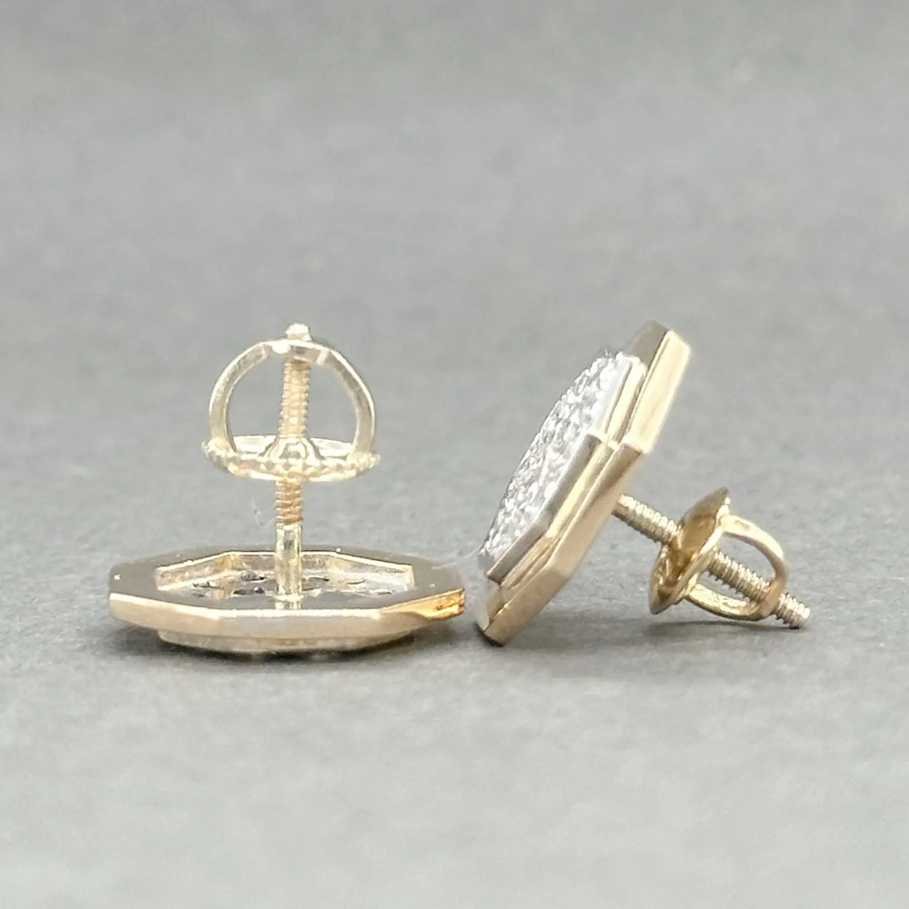 Estate 14K TT Gold 0.78ctw G-H/VS1 Diamond Octagon Stud Earrings