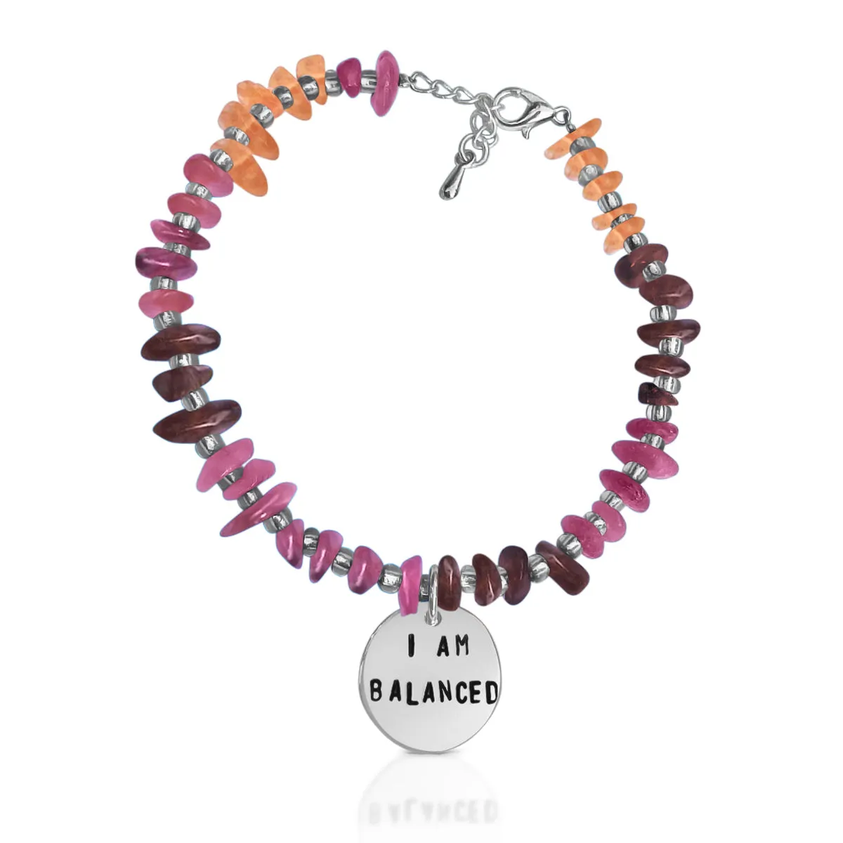 I am Balanced Affirmation Bracelet with Tourmaline to Help Live in Harmony