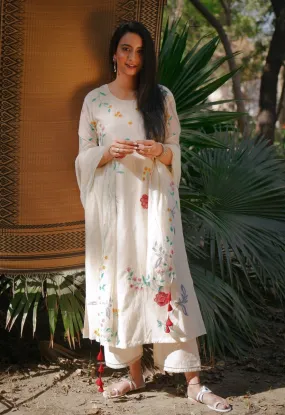 Ivory Applique Kurta Set