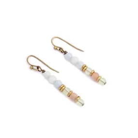 Joy and Calm Aquamarine Sunstone and Prehnite Earrings