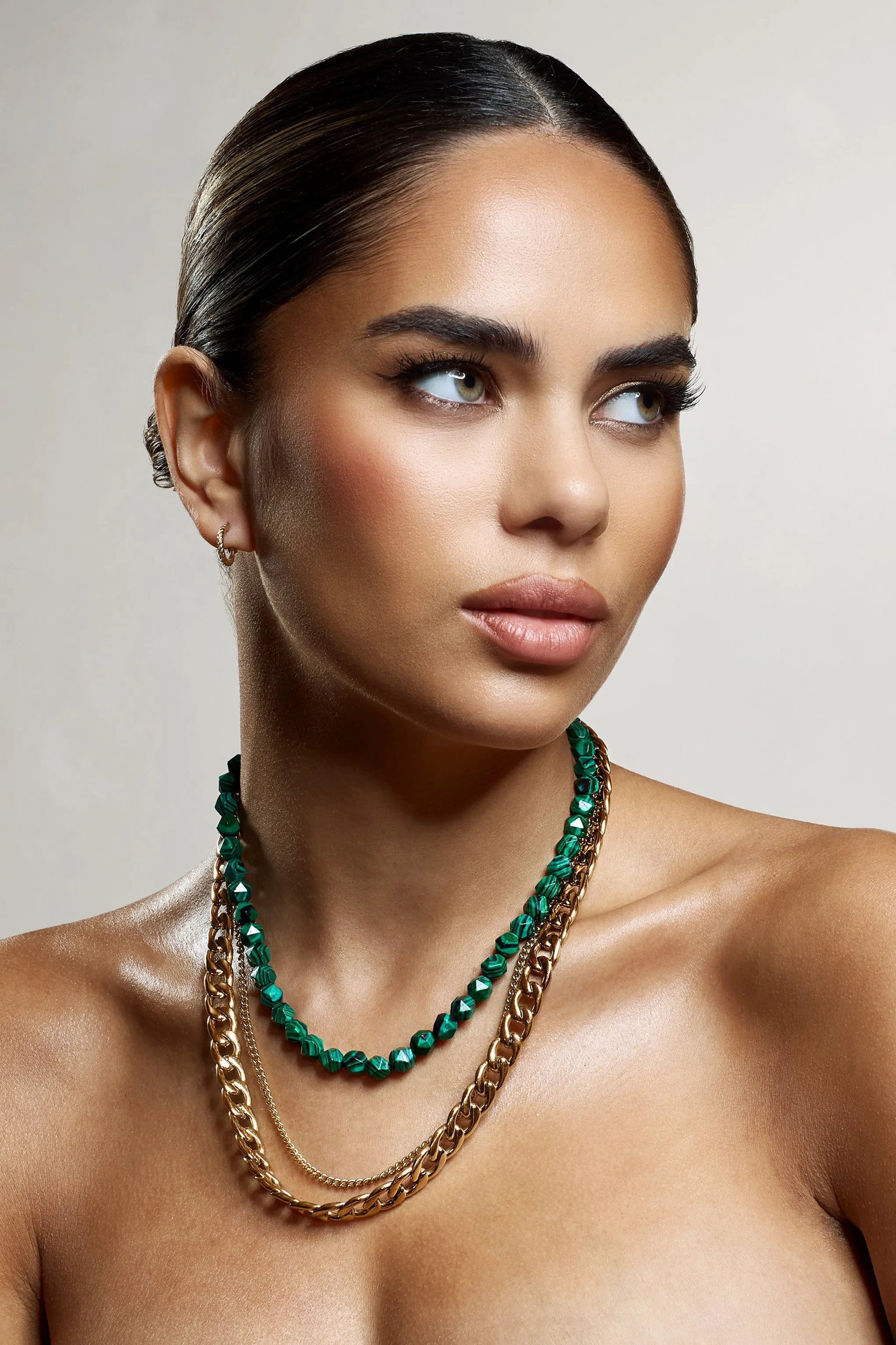 Juni | Green & Gold Layered Necklace