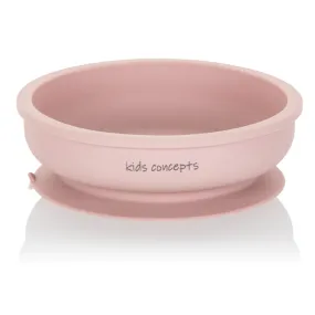 Kids Concept Silicone Suction Bowl - Dusty Pink