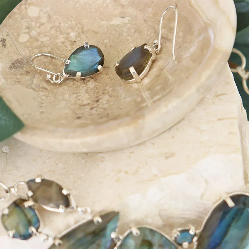 Labradorite Claw Set Bohemian Earrings