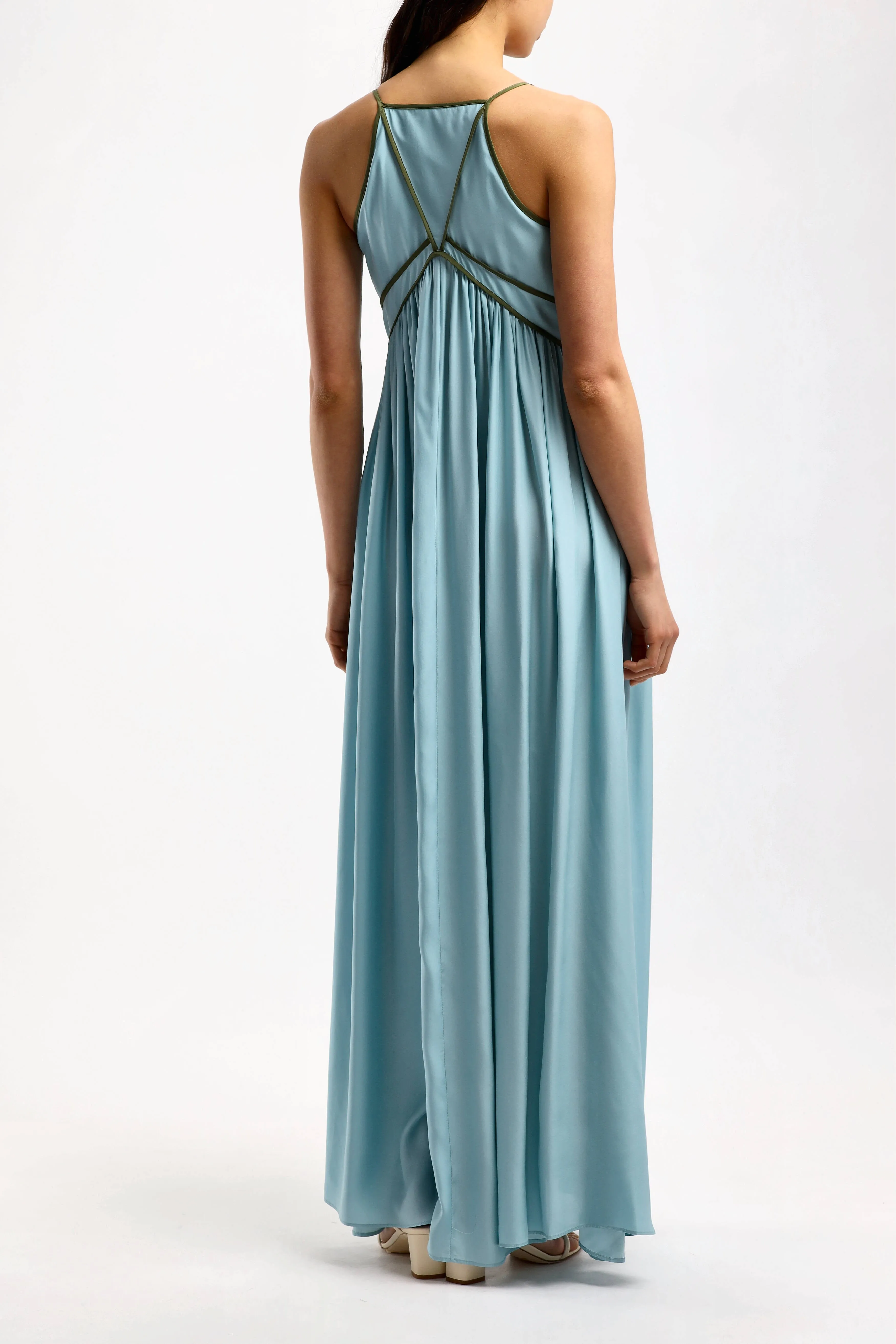 Maxikleid Amalfi in Light Blue/Military