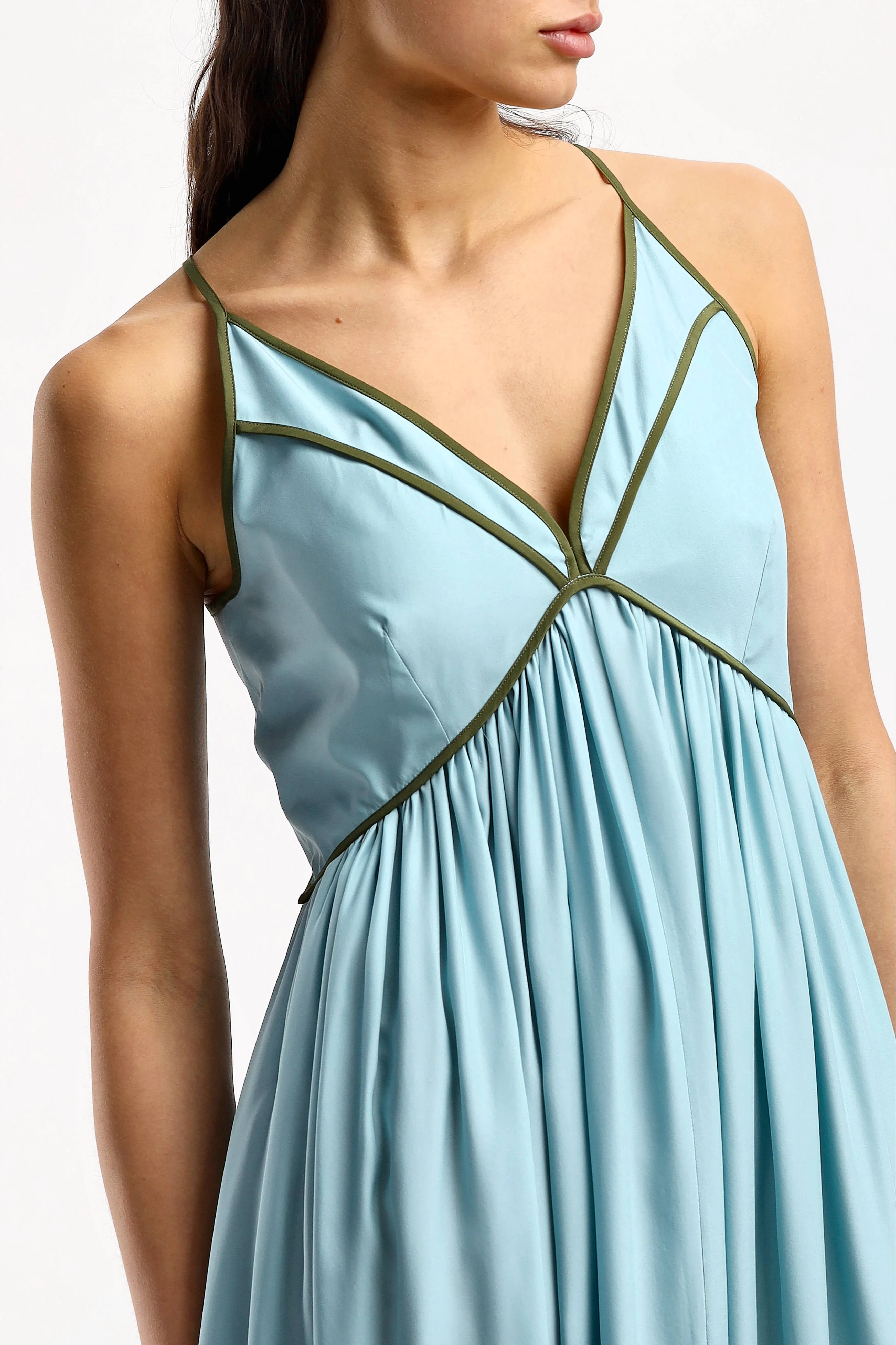 Maxikleid Amalfi in Light Blue/Military