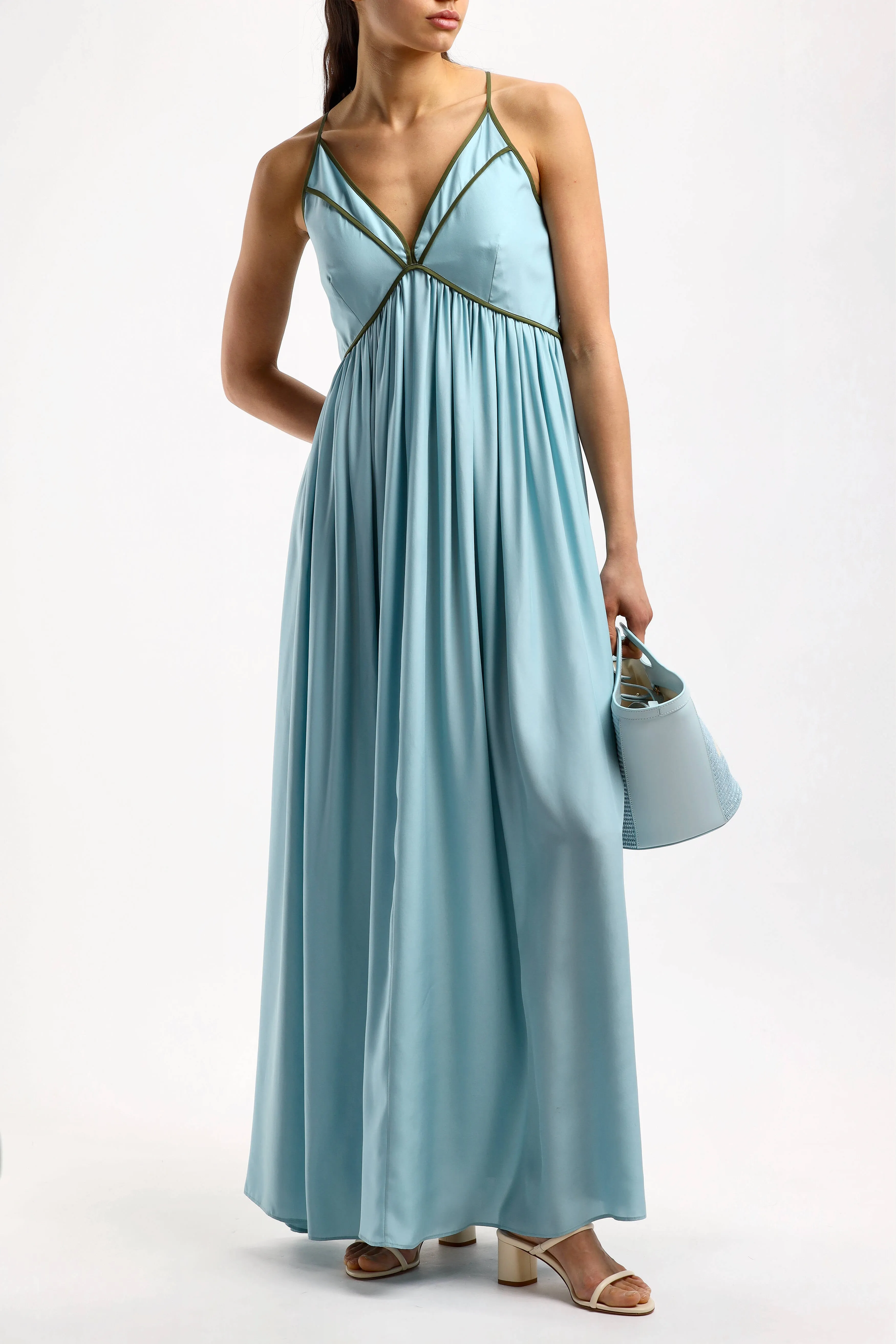 Maxikleid Amalfi in Light Blue/Military