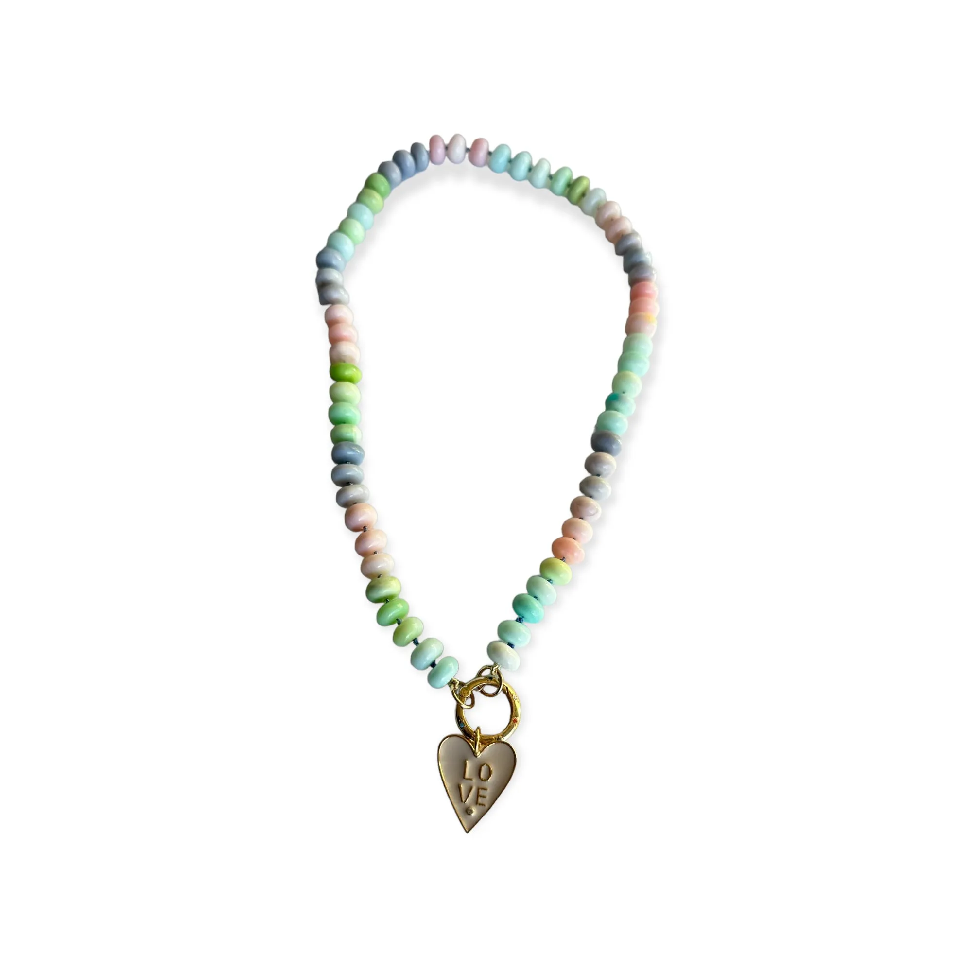 Multi Opal LOVE necklace