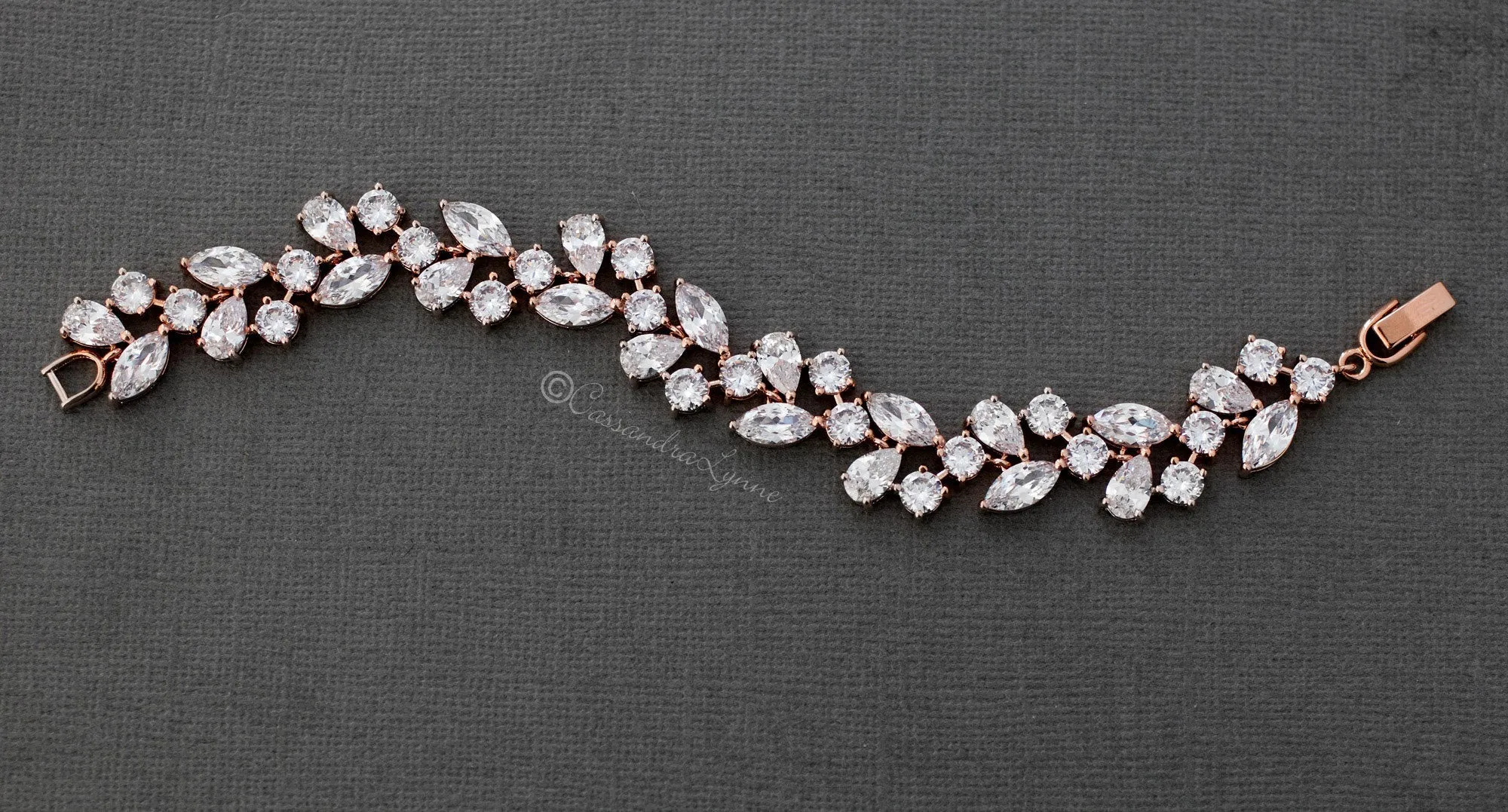 Multi Shape Cubic Zirconia Bracelet for Weddings