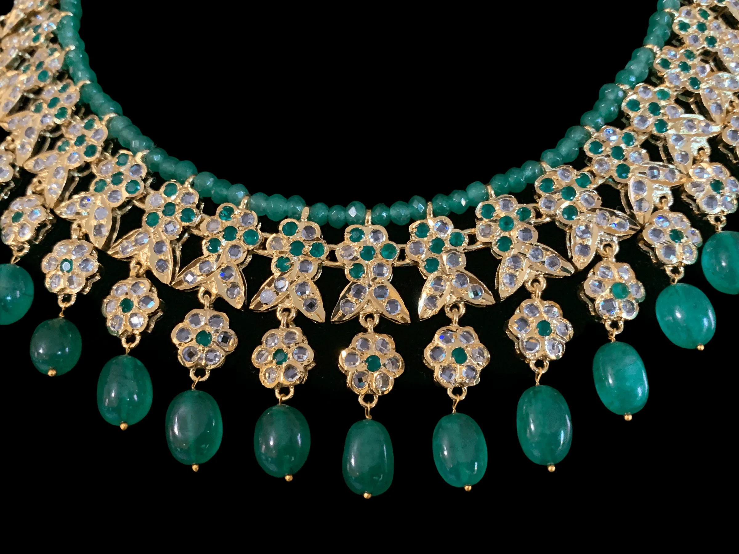 NS230 Parisha necklace set in green ( SHIPS IN 4 WEEKS )