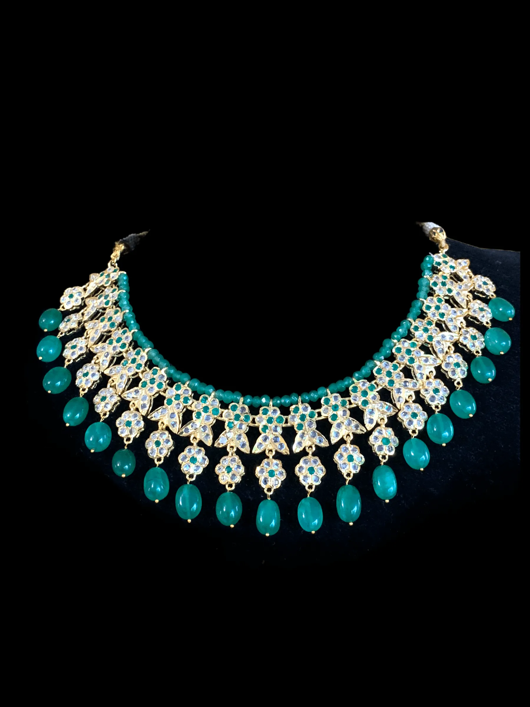 NS230 Parisha necklace set in green ( SHIPS IN 4 WEEKS )