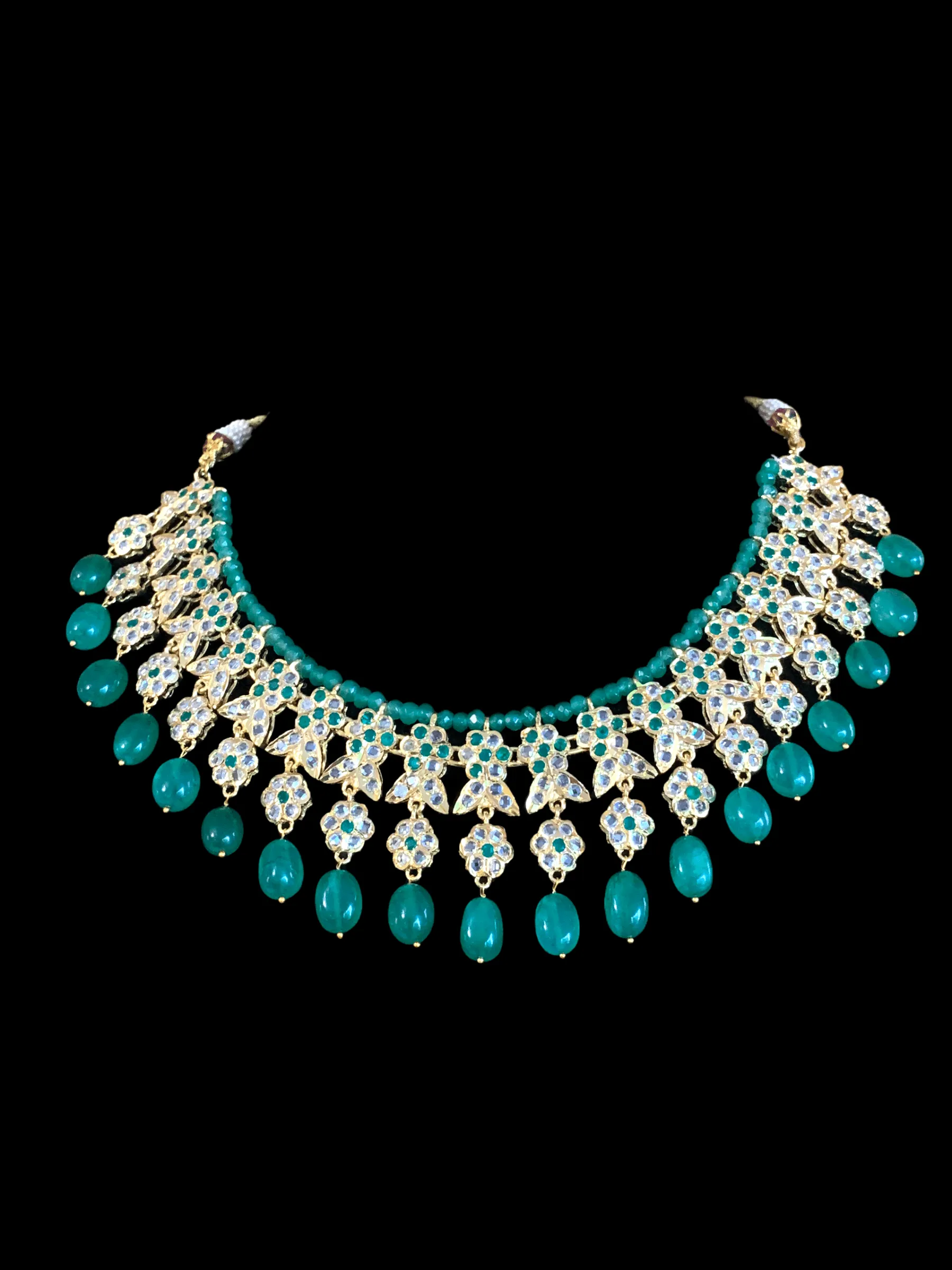 NS230 Parisha necklace set in green ( SHIPS IN 4 WEEKS )