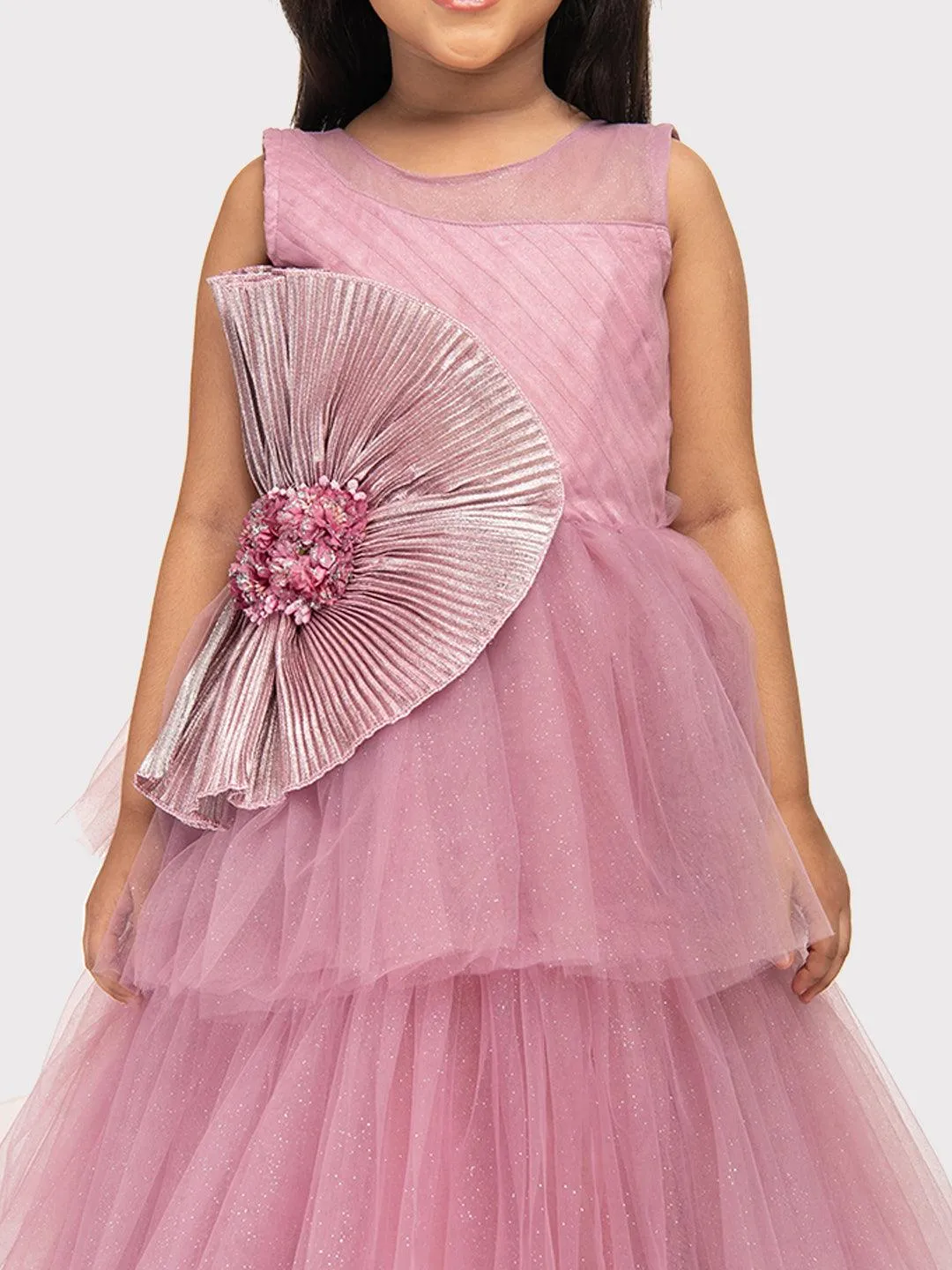 Orchid Coloured Imported Net Gown For Girls \ Birthday Ball Gown For Girls