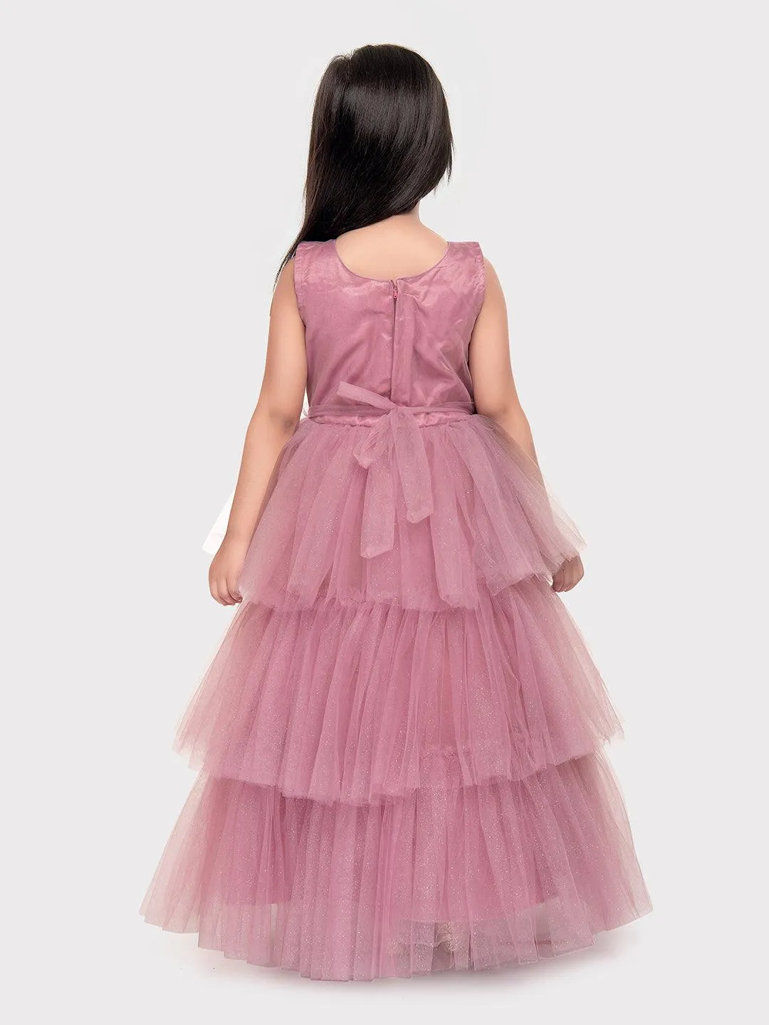 Orchid Coloured Imported Net Gown For Girls \ Birthday Ball Gown For Girls