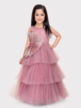 Orchid Coloured Imported Net Gown For Girls \ Birthday Ball Gown For Girls