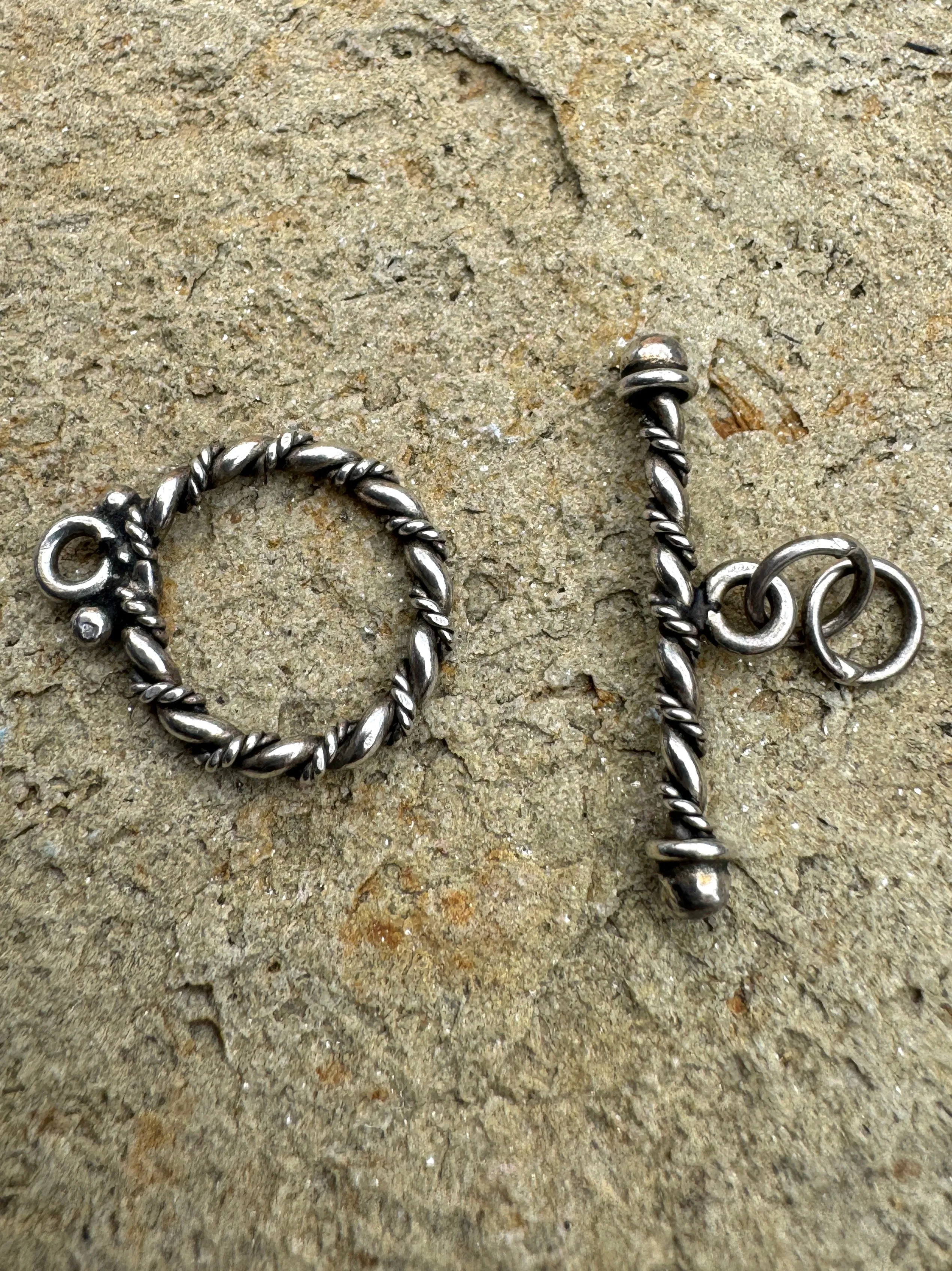 Oxidized Sterling Silver Toggle Clasp (Pkg of 1 Set)