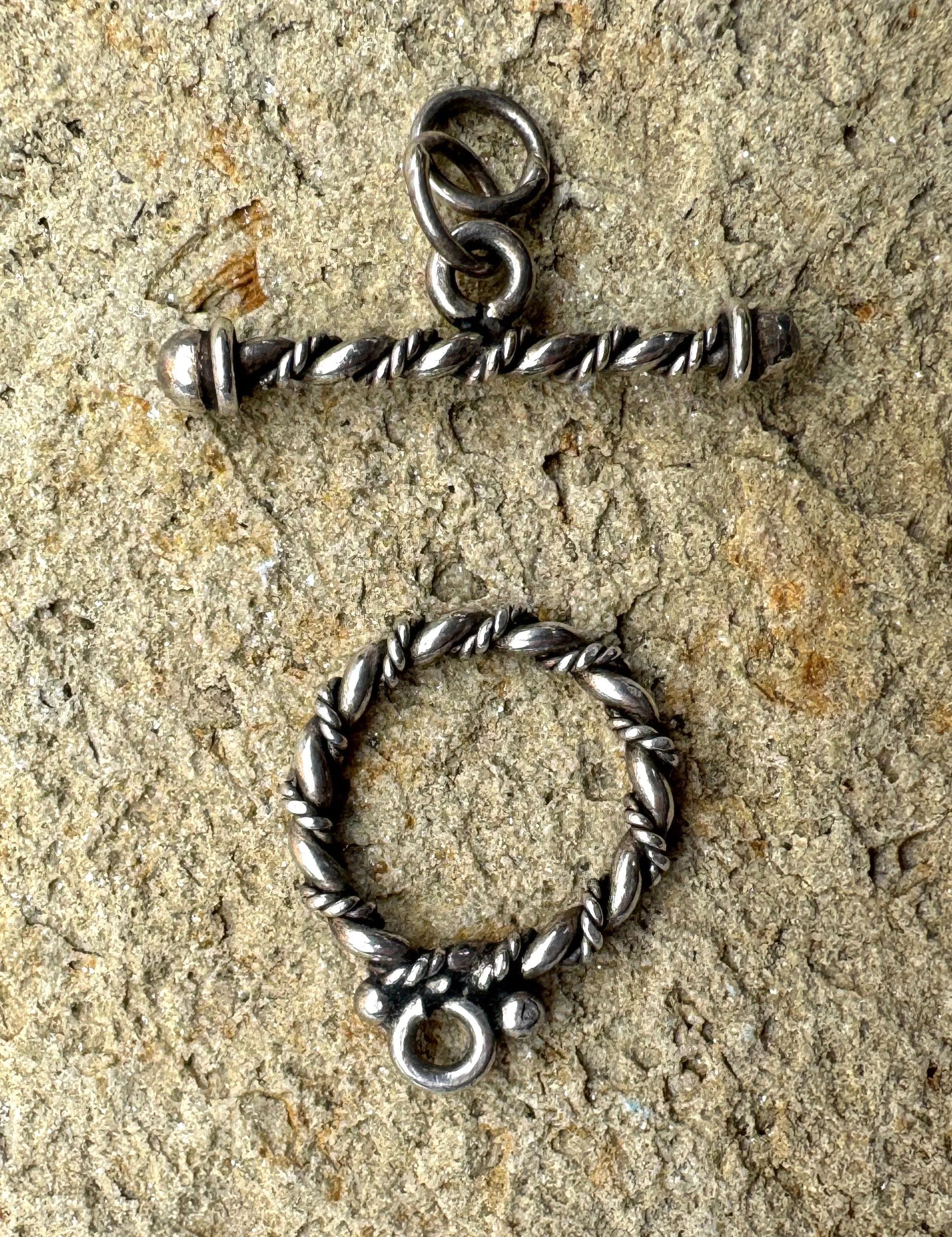 Oxidized Sterling Silver Toggle Clasp (Pkg of 1 Set)