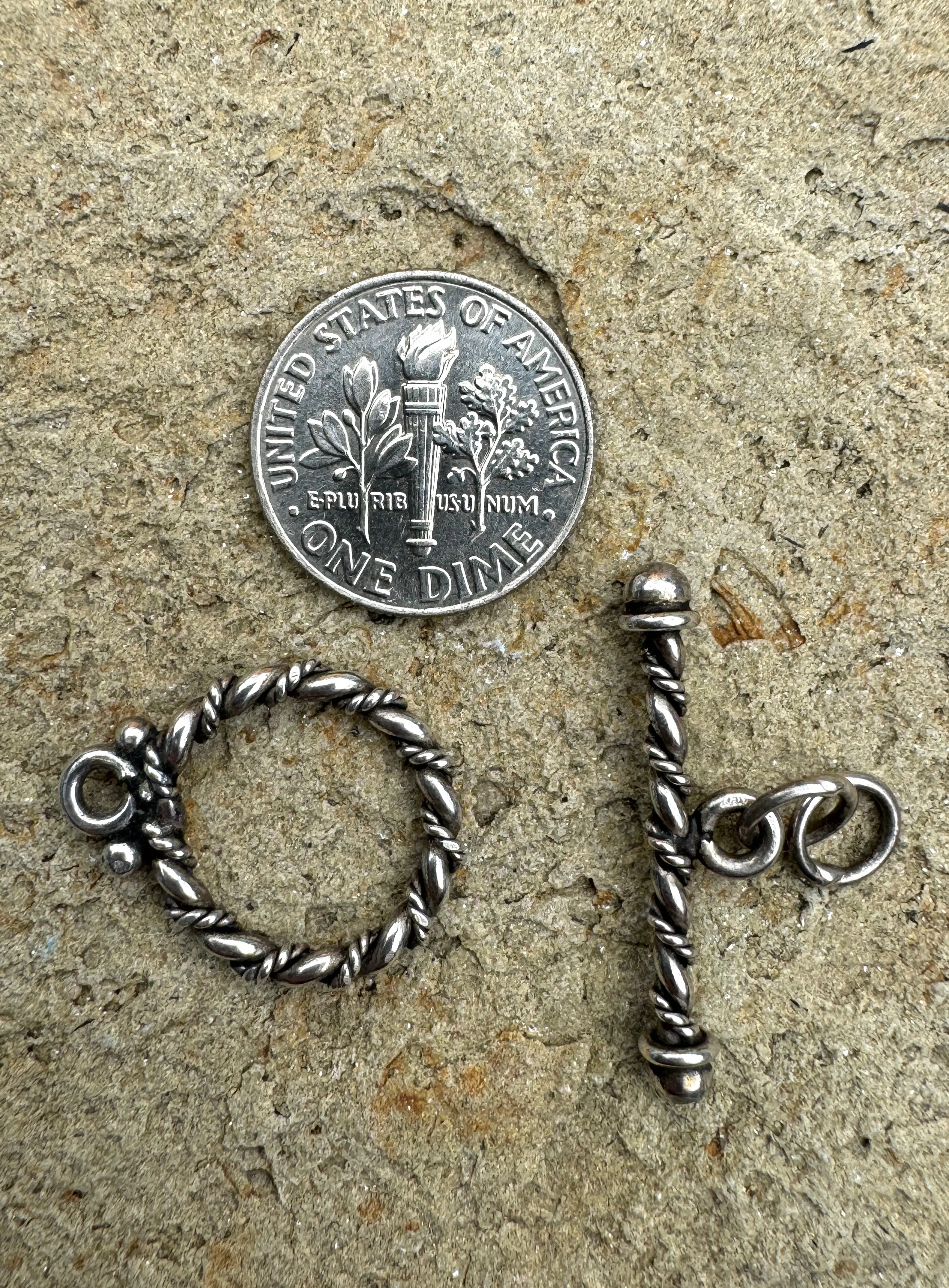 Oxidized Sterling Silver Toggle Clasp (Pkg of 1 Set)