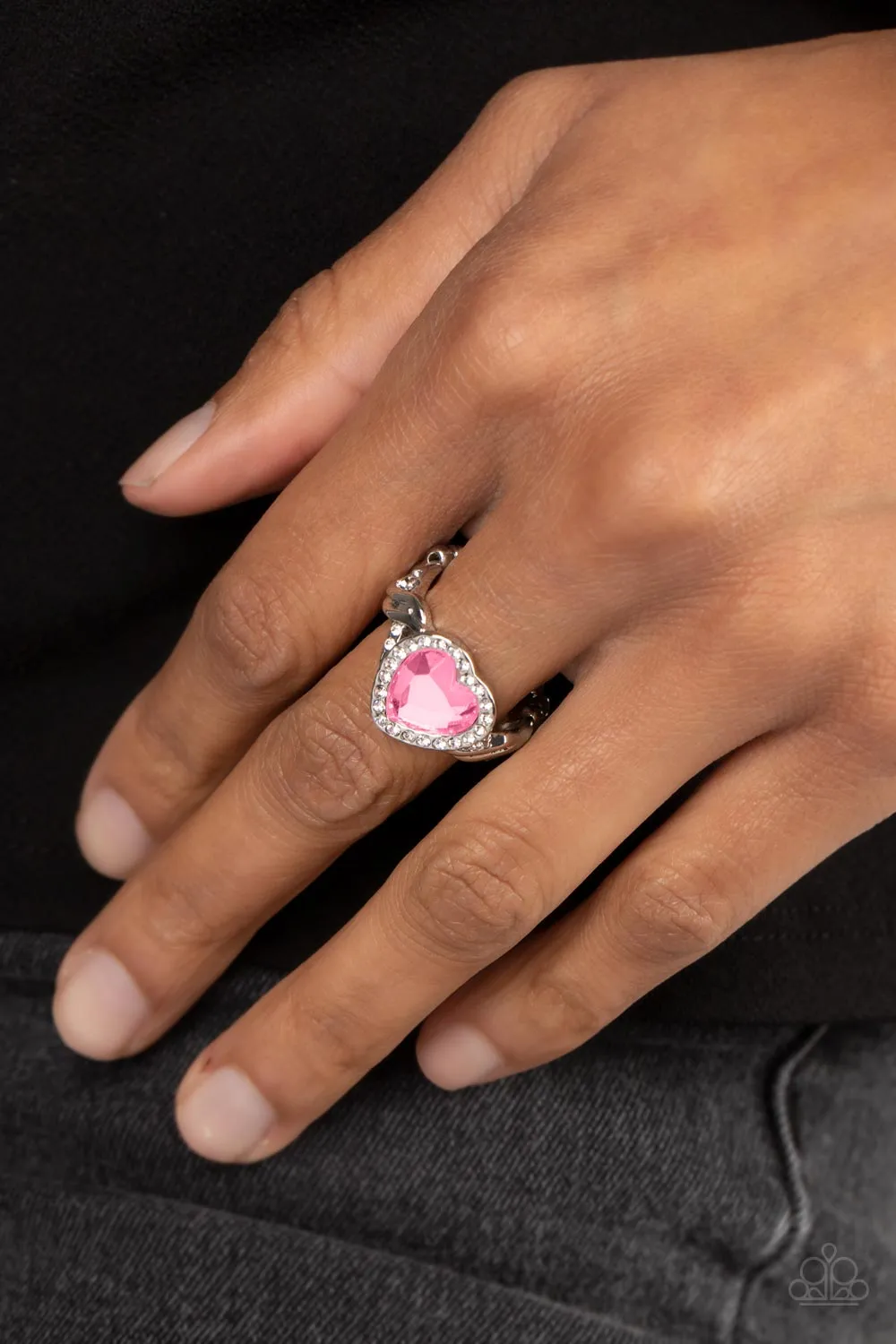 Paparazzi Committed To Cupid - Pink Heart Ring