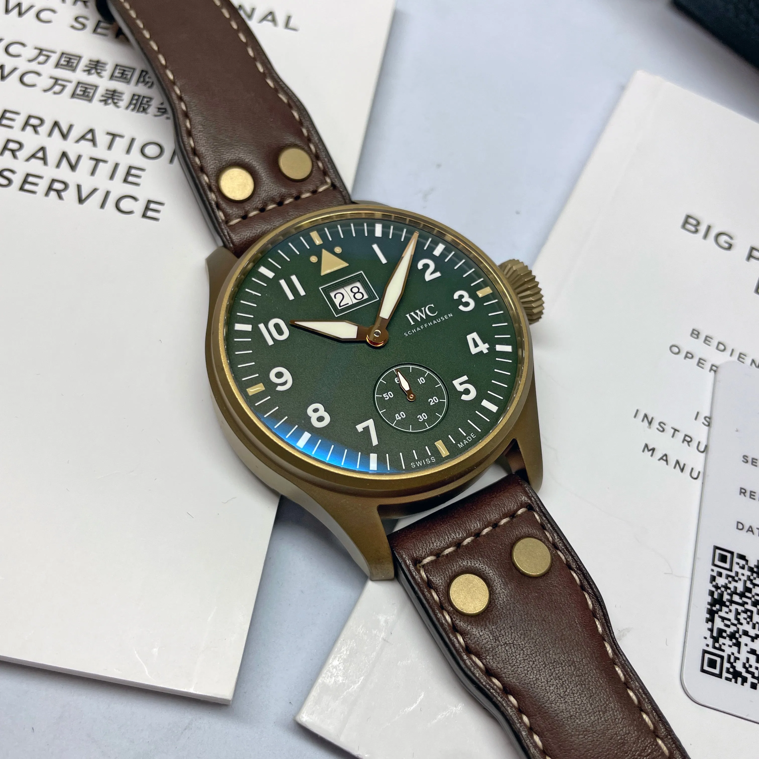 Pre-Owned IWC Spitfire Mission Accomplished Watch 46.2mm Green Bronze IW510506