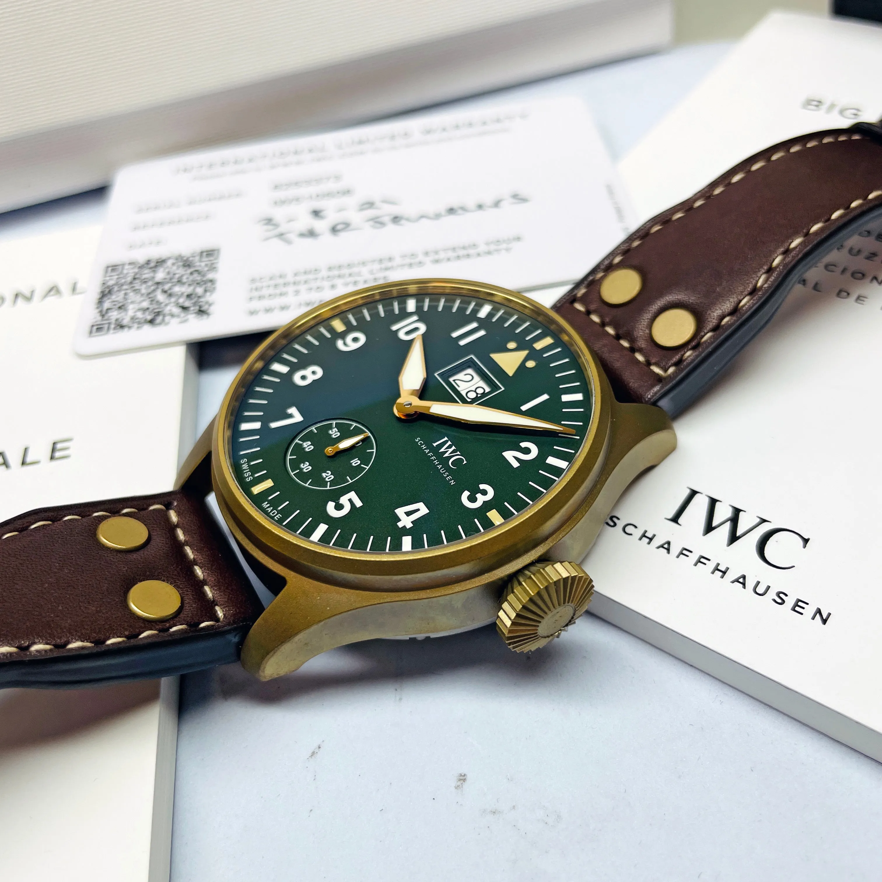 Pre-Owned IWC Spitfire Mission Accomplished Watch 46.2mm Green Bronze IW510506