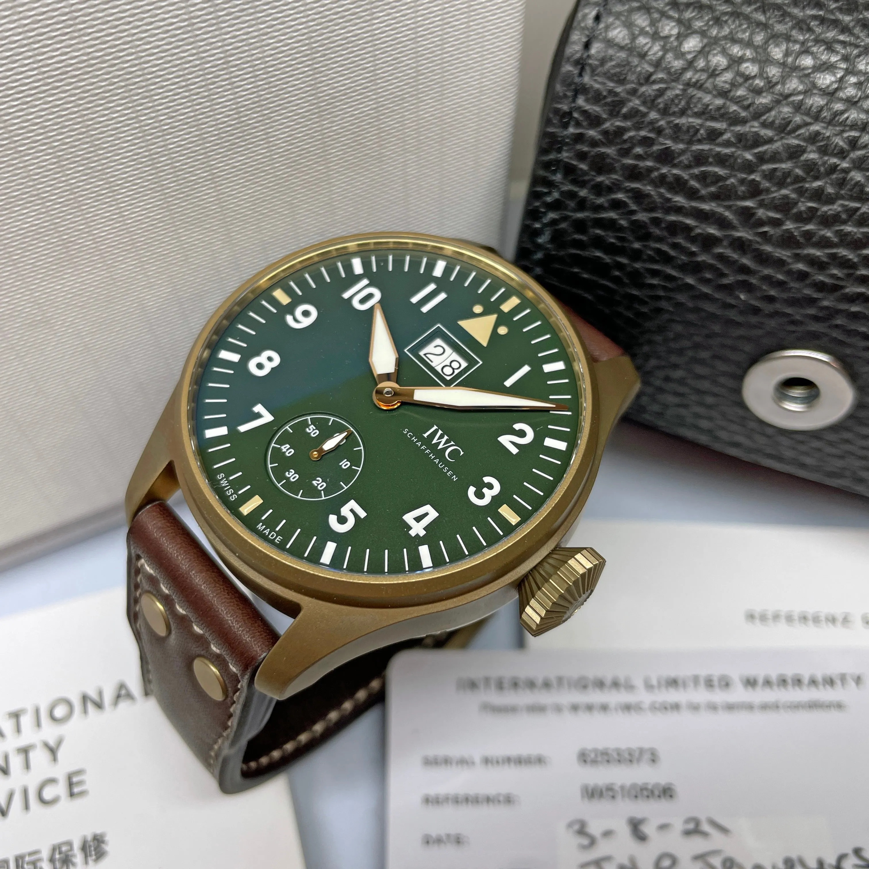 Pre-Owned IWC Spitfire Mission Accomplished Watch 46.2mm Green Bronze IW510506