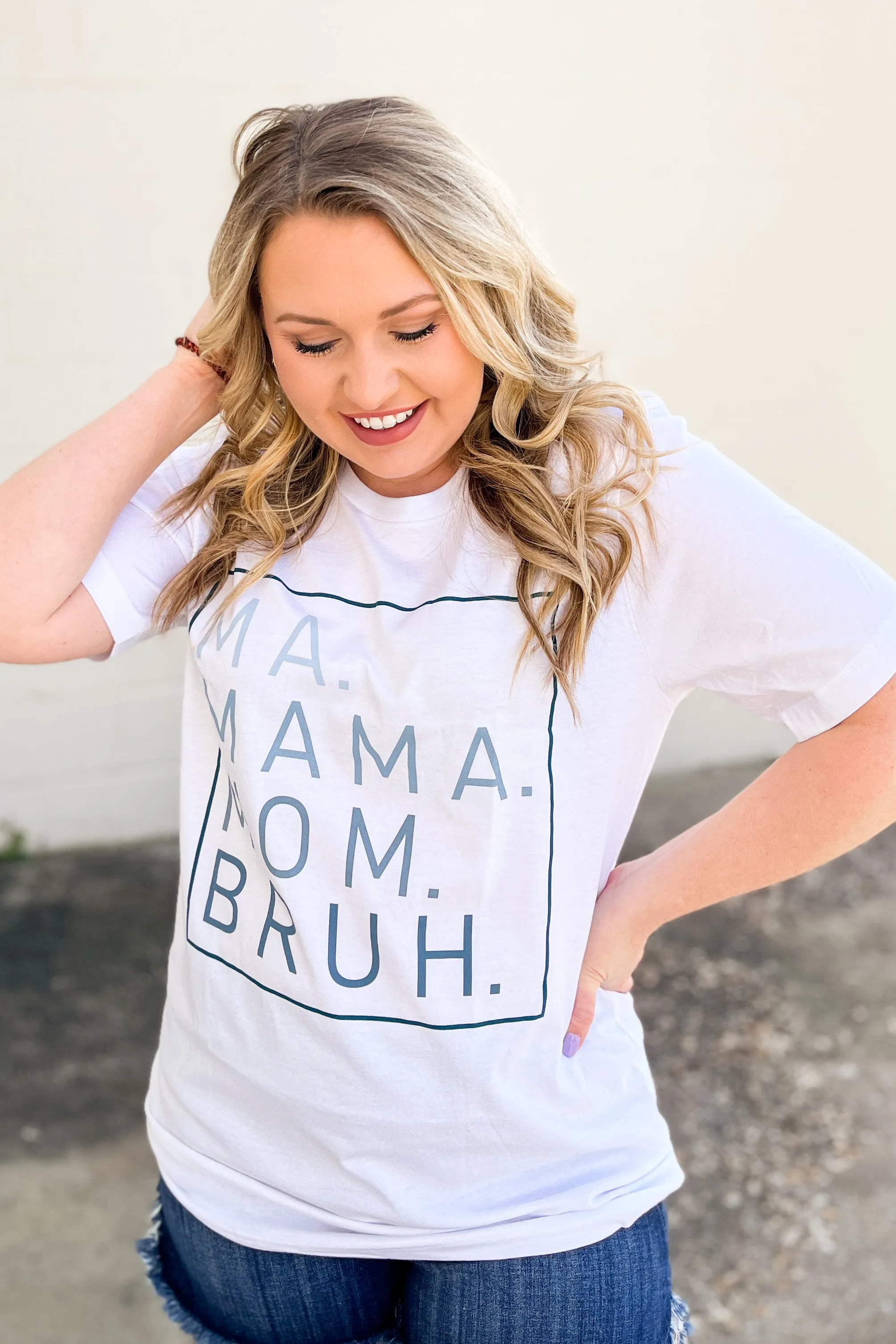 RESTOCK | Ma Mama Mom Bruh Graphic Tee, White