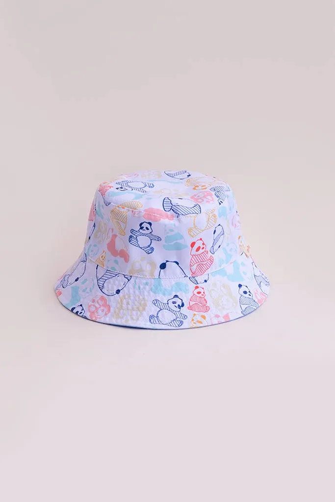 Reversible Bucket Hat (Kids) - Pastel Panda