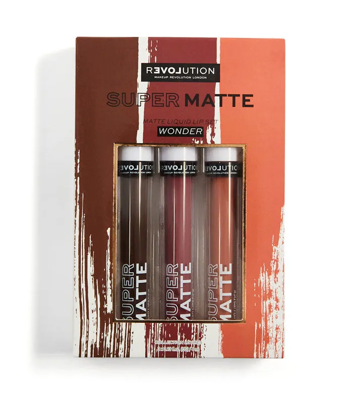 Revolution Relove - Set de 3 labiales líquidos Super Matte - Wonder