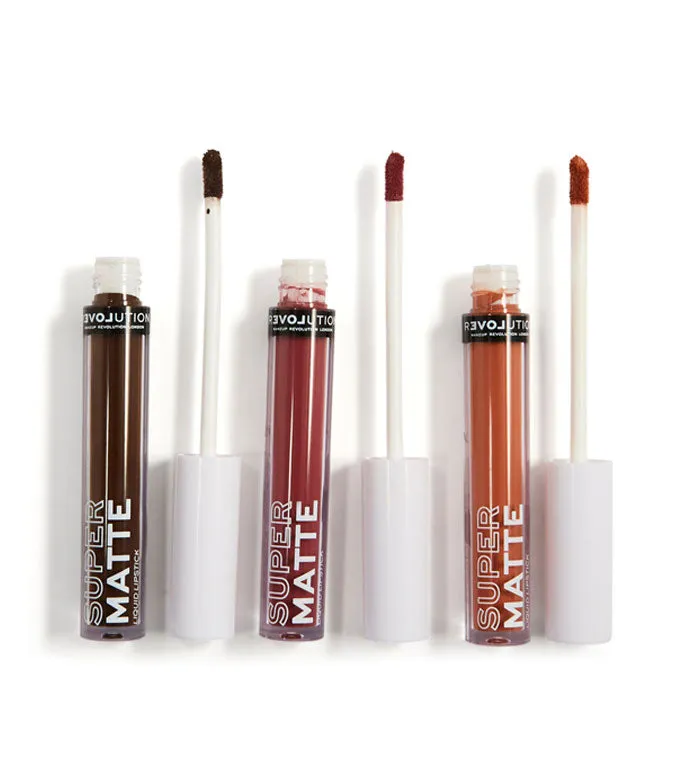 Revolution Relove - Set de 3 labiales líquidos Super Matte - Wonder