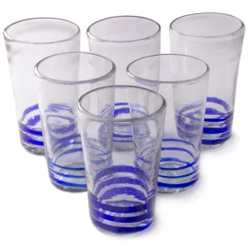 Serpentine Tall Tumbler in Cobalt Blue - 18 oz  - Set of 6