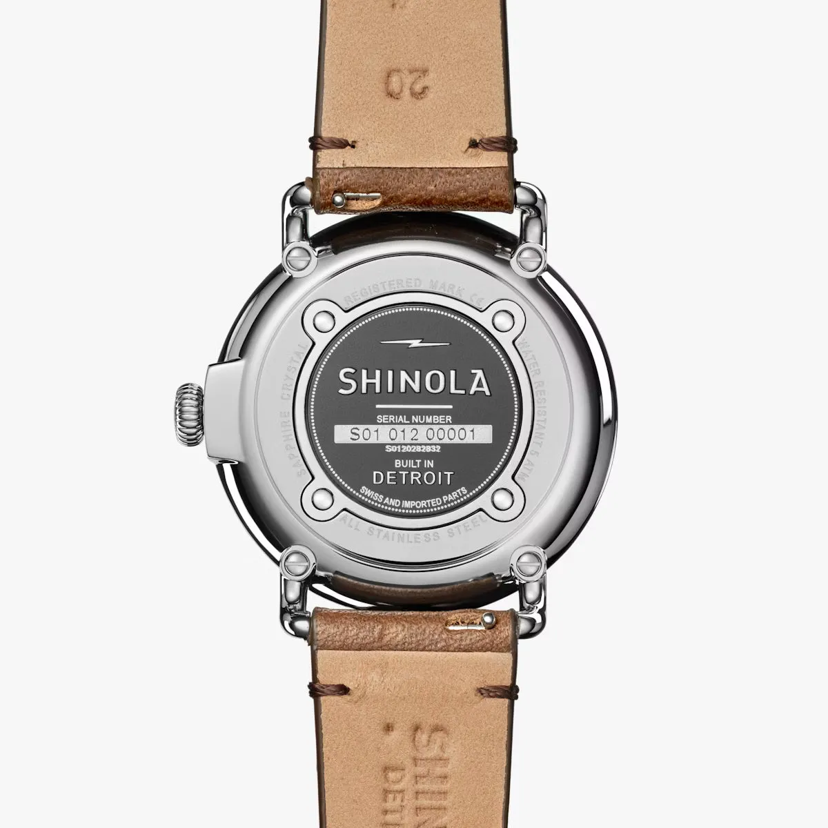 Shinola 41MM Runwell Velvet Alabaster with Green Tan Leather Watch S0120282832