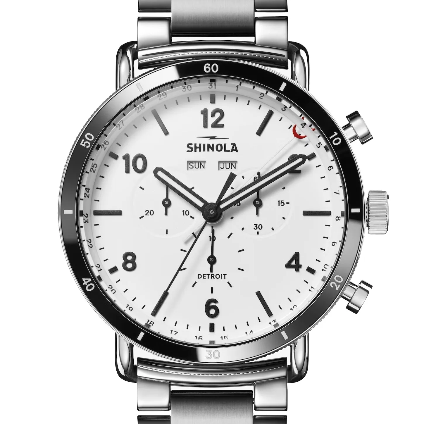 Shinola 45MM Canfield Sport Chronograph Steel White Watch S0120283783