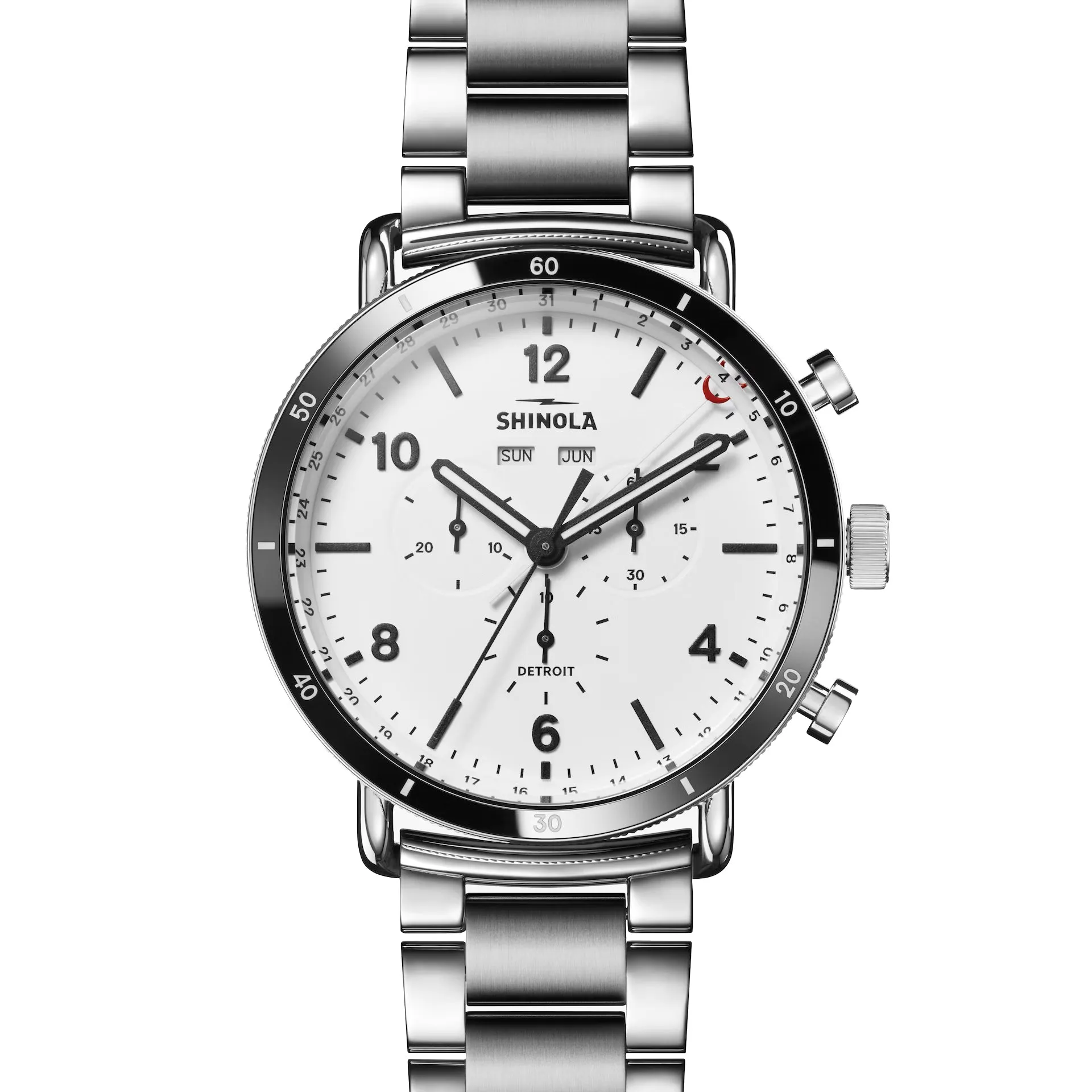 Shinola 45MM Canfield Sport Chronograph Steel White Watch S0120283783