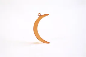 Shiny Pink Wholesale Rose Gold Vermeil  Crescent Moon Charm- 18k gold plated Sterling Silver, Rose Gold Half moon charm pendant, Moon Charm, 276