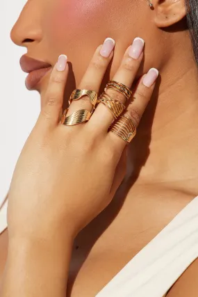 Up Inside My Mind 4 Piece Ring Set - Gold