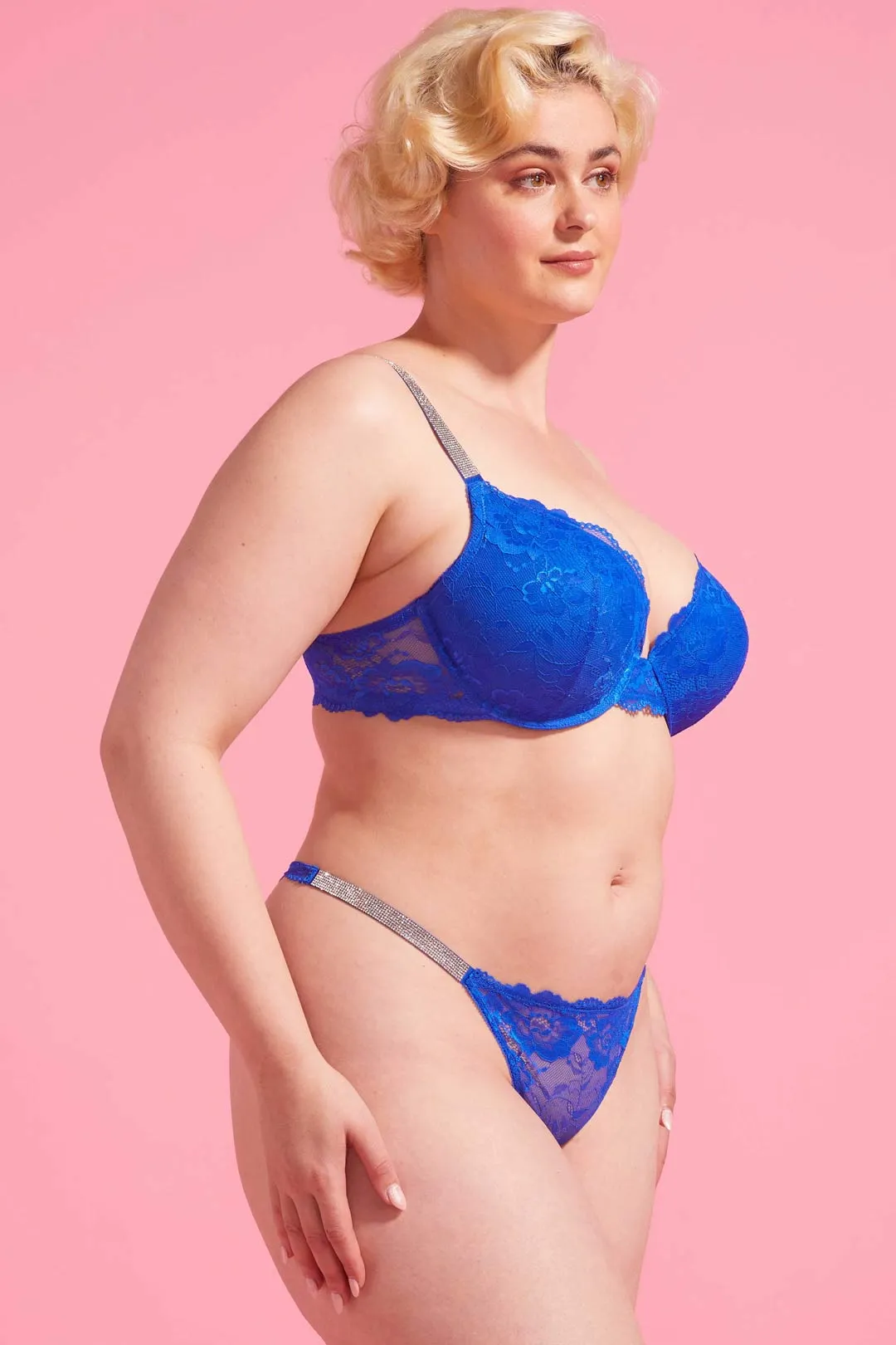 Vixen Lace G-string Cobalt Blue