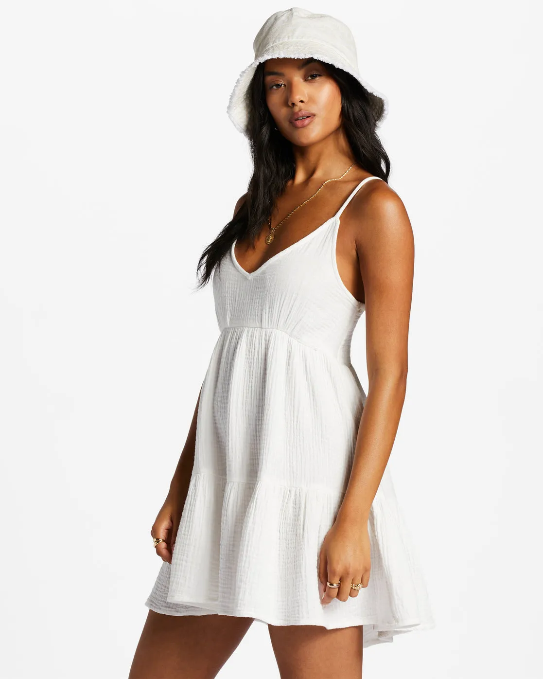 Wave After Wave Mini Dress - Salt Crystal